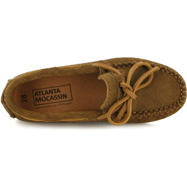 Suede Leather Laces Moccasins, Camel - Slip Ons - 5