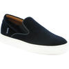 Velvet Leather Slip On Sneaker, Navy Blue - Sneakers - 2