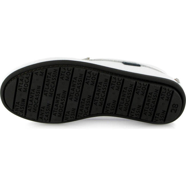 Smooth Leather Plain Moccasins, White - Slip Ons - 6
