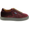 Velvet Slip On Sneaker, Burgundy - Sneakers - 1 - thumbnail