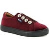 Velvet Slip On Sneaker, Burgundy - Sneakers - 2