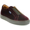 Velvet Slip On Sneaker, Burgundy - Sneakers - 2