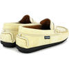 Grainy Leather Penny Moccasins, Yellow - Slip Ons - 4 - thumbnail