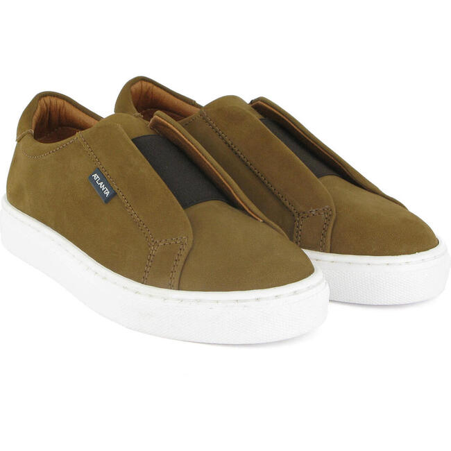 Nubuck Leather Sneaker, Camel - Sneakers - 3