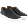 Smooth Leather Slip On Sneaker, Navy Blue - Sneakers - 3