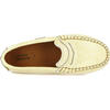 Grainy Leather Penny Moccasins, Yellow - Slip Ons - 5