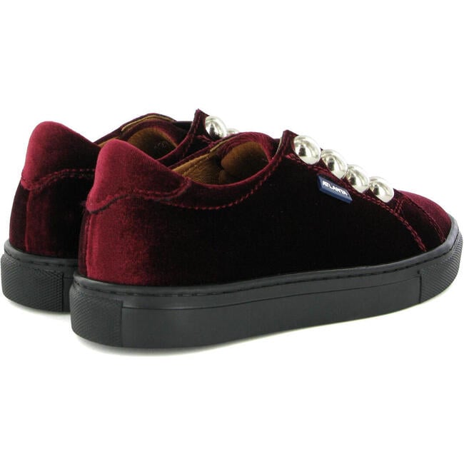 Velvet Slip On Sneaker, Burgundy - Sneakers - 4