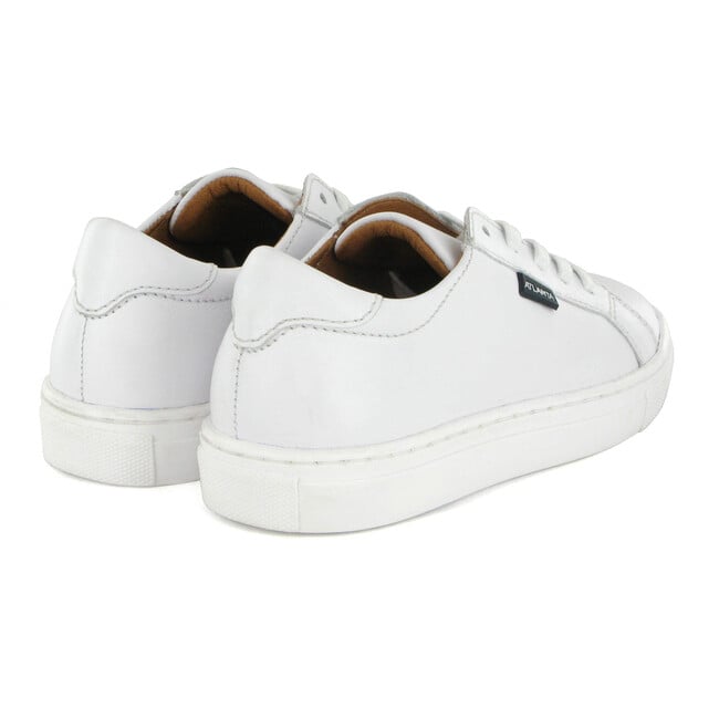 Smooth Leather Sneaker, White - Sneakers - 4