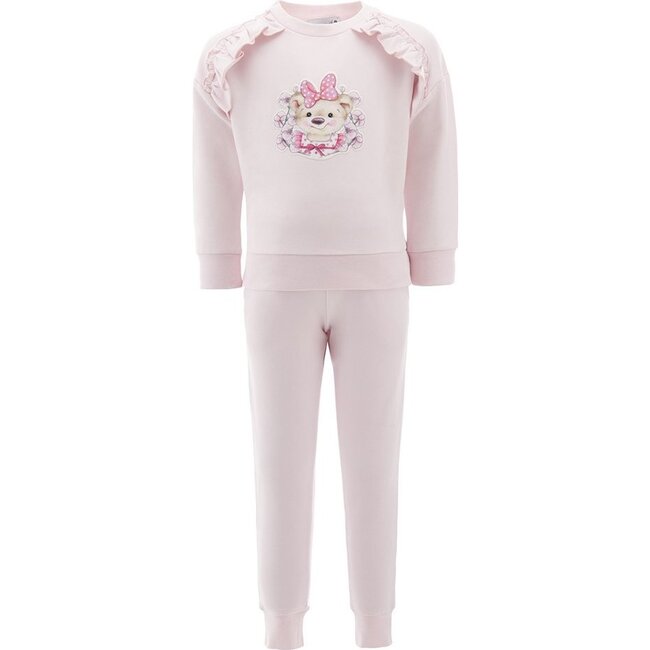 Ruffle Teddy Tracksuit, Pink