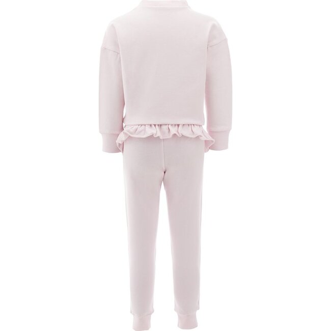 Ruffle Teddy Tracksuit, Pink - Mixed Apparel Set - 2