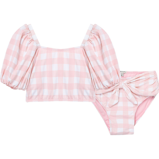 Gingham Two Piece Swimsuit, Pink