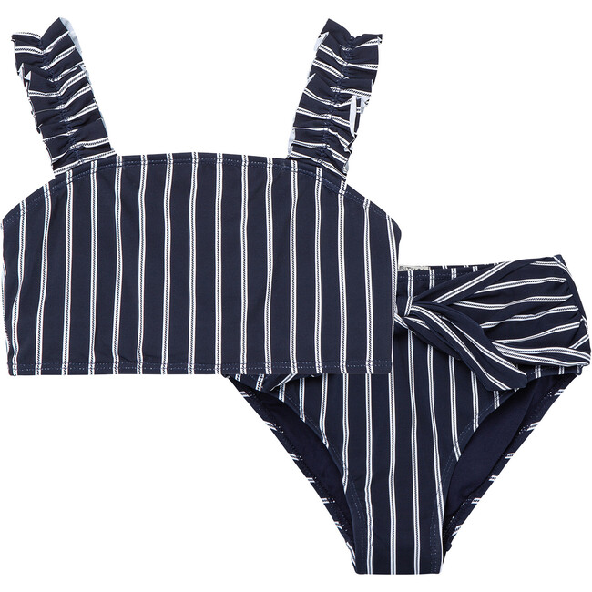 Ruched Two Piece Swimsuit, Navy