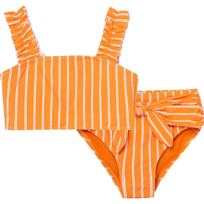 Ruched Two Piece Swimsuit, Orange