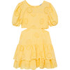 Eyelet Tiered Dress, Yellow - Dresses - 1 - thumbnail