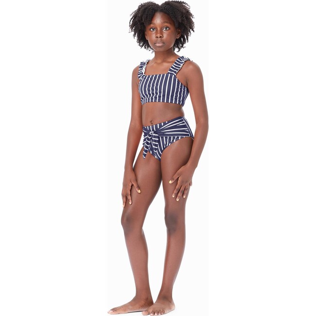 Ruched Two Piece Swimsuit, Navy - Two Pieces - 2