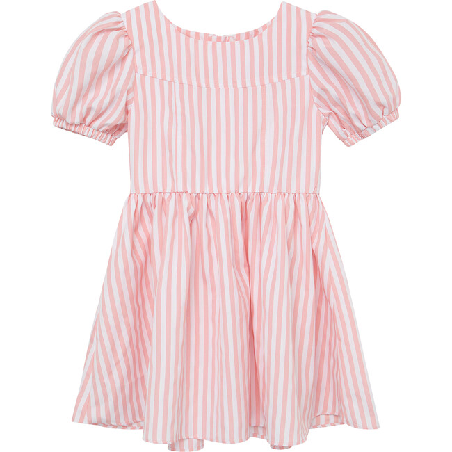 Puff Sleeve Fit & Flare Dress, Pink