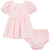 Puff Sleeve Fit & Flare Dress, Pink - Dresses - 1 - thumbnail