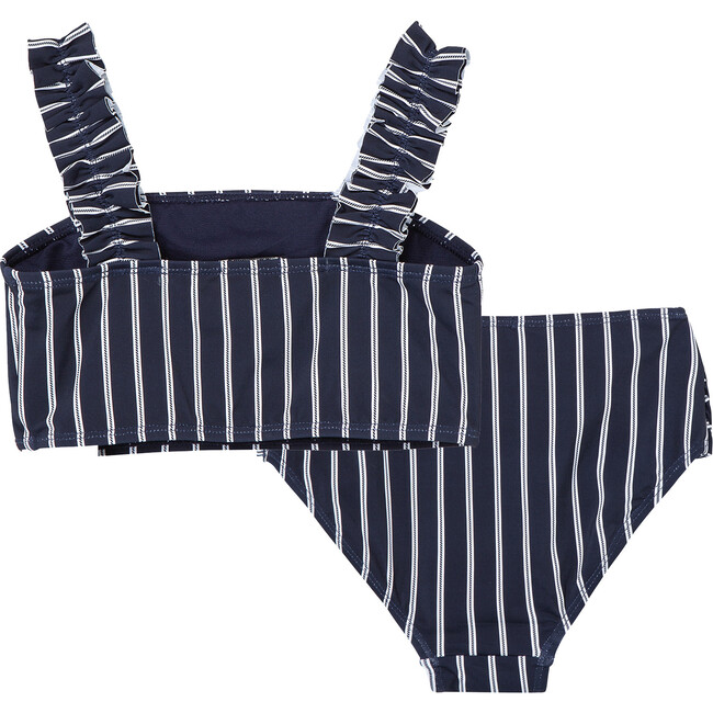 Ruched Two Piece Swimsuit, Navy - Two Pieces - 3