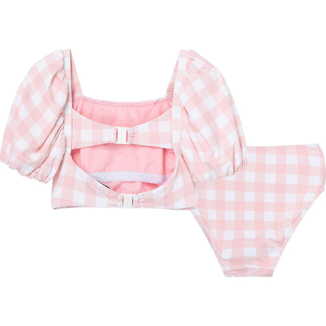 Gingham Two Piece Swimsuit, Pink - Two Pieces - 3