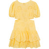 Eyelet Tiered Dress, Yellow - Dresses - 2
