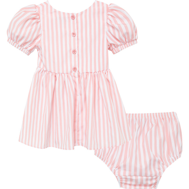 Puff Sleeve Fit & Flare Dress, Pink - Dresses - 2
