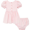 Puff Sleeve Fit & Flare Dress, Pink - Dresses - 2