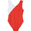 Scalloped One Piece Swimsuit, Red - One Pieces - 2 - thumbnail