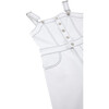 Henley Wide Leg Jumpsuit, White - Rompers - 3