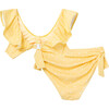 Polka Dot Two Piece Swimsuit, Yellow - Two Pieces - 3