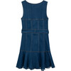Knit Denim Flounce Dress, Indigo - Dresses - 2 - thumbnail