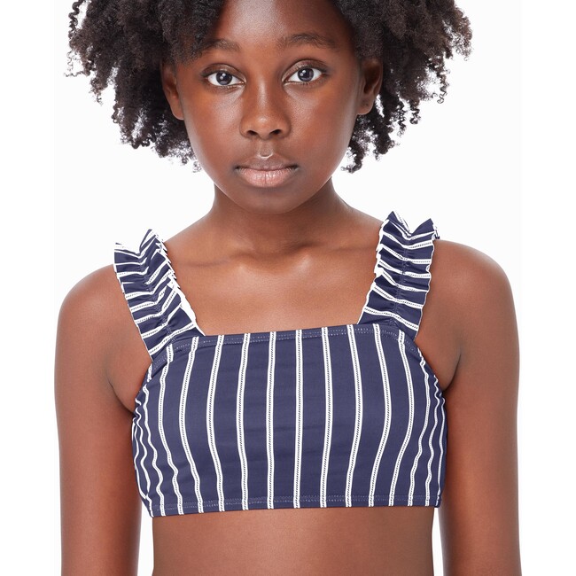Ruched Two Piece Swimsuit, Navy - Two Pieces - 6