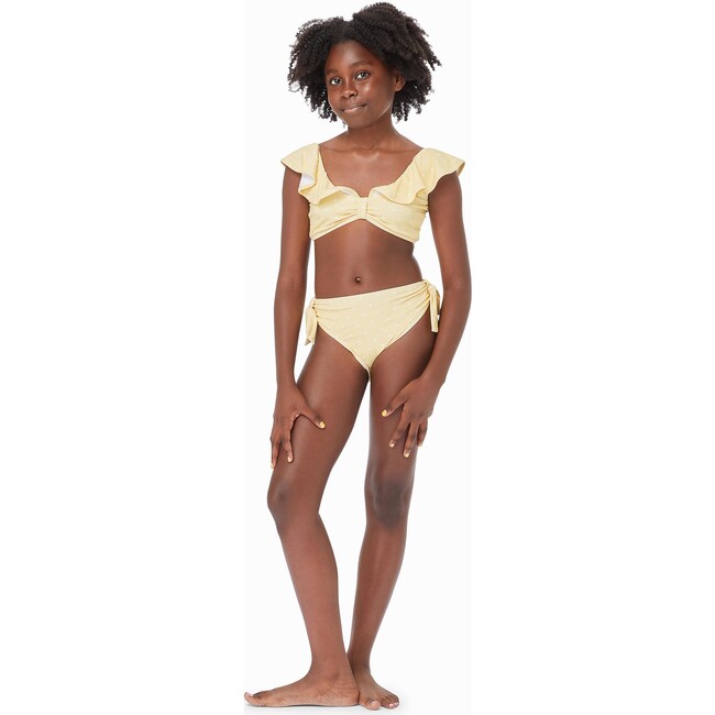 Polka Dot Two Piece Swimsuit, Yellow - Two Pieces - 4