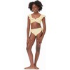 Polka Dot Two Piece Swimsuit, Yellow - Two Pieces - 4