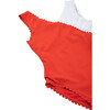 Scalloped One Piece Swimsuit, Red - One Pieces - 3