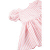 Puff Sleeve Fit & Flare Dress, Pink - Dresses - 3