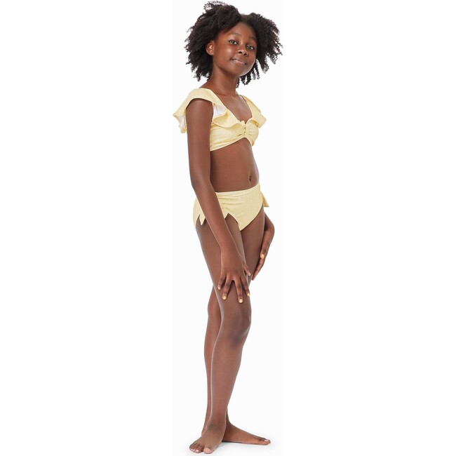 Polka Dot Two Piece Swimsuit, Yellow - Two Pieces - 5