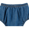 Knit Denim Bow Dress, Indigo - Dresses - 4