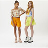 Smocked Woven Top, Print - Blouses - 2