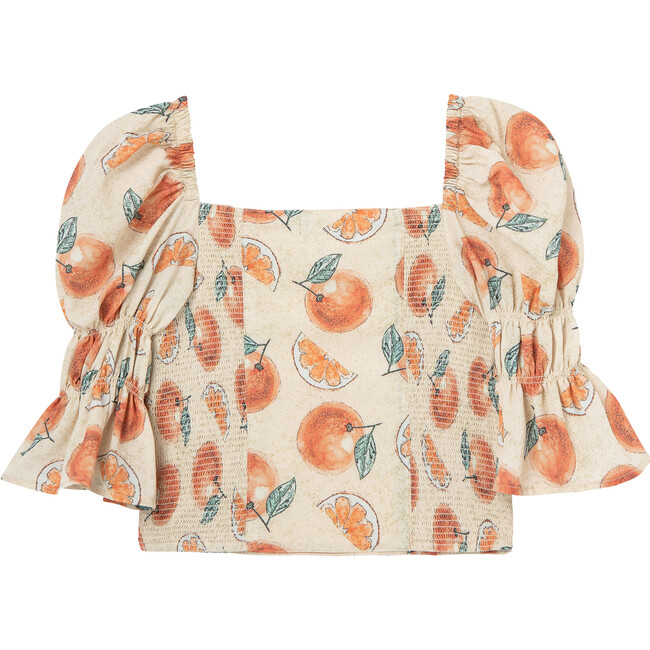 Smocked Woven Top, Print - Blouses - 4