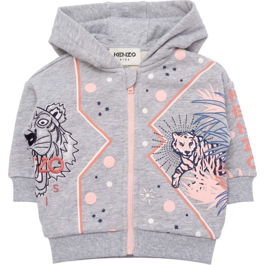 Tiger Print Sweatshirt, Gray - Sweatshirts - 1
