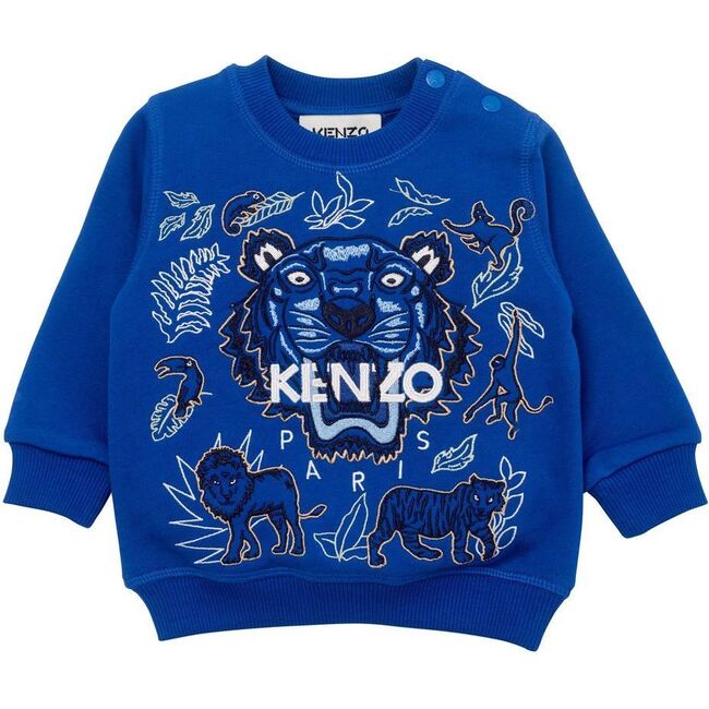 Tiger Print Sweatshirt, Blue
