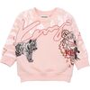 Tiger Print Sweatshirt, Pink - Sweatshirts - 1 - thumbnail