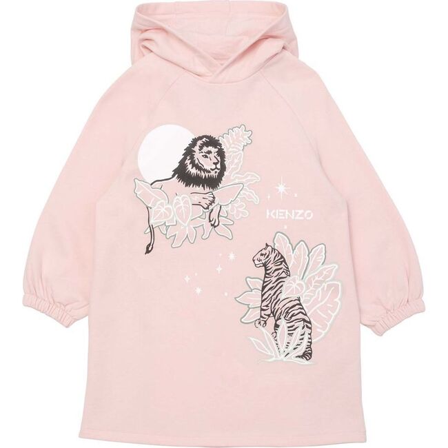 Animals Hooded Dress, Pink