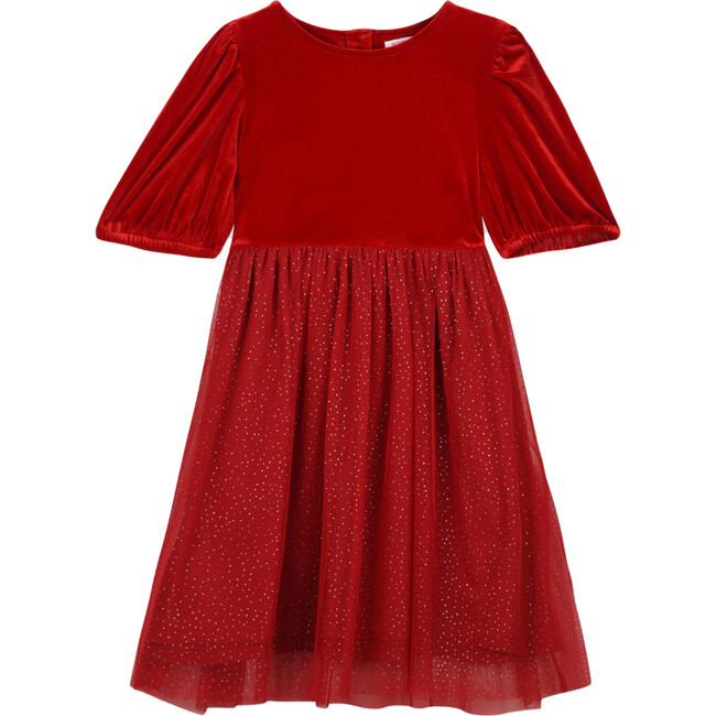 Velvet Tulle Dress, Red