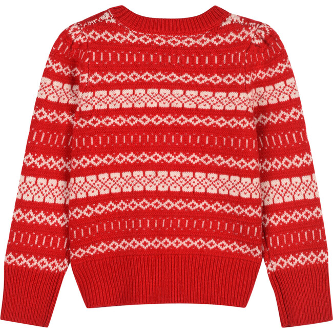 Jacquard Sweater, Red