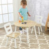 Round Storage Table and 2 Chair Set, Natural/White - Play Tables - 2 - thumbnail