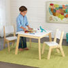 Modern Table and 2 Chair Set, White - Play Tables - 2 - thumbnail