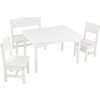 Nantucket Table with Bench and 2 Chair Set, White - Play Tables - 1 - thumbnail