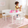 Nantucket Table with Bench and 2 Chair Set, White - Play Tables - 2