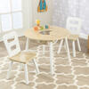 Round Storage Table and 2 Chair Set, Natural/White - Play Tables - 3